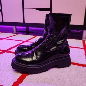 Chunky mid-calf chelsea boots